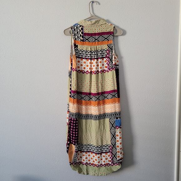 Anthropologie Women's Boho Patchwork Sleeveless Dress festival wear - Picture 9 of 13